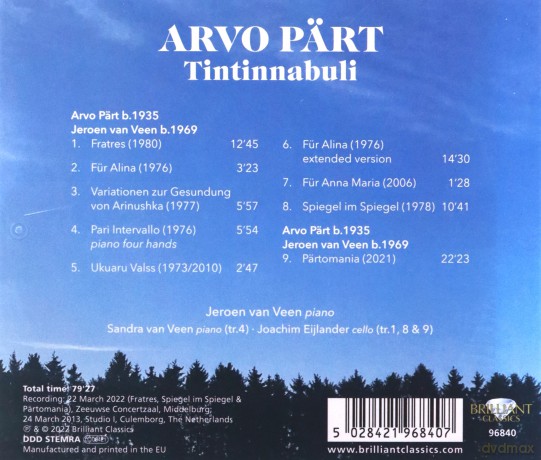 Arvo Part: Klavierwerke Tintinnabuli [CD]