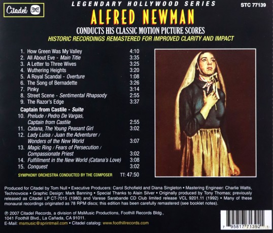 Alfred Newman (1900-1970): Legendary Hollywood: Alfred Newman Conducts His CL [CD]