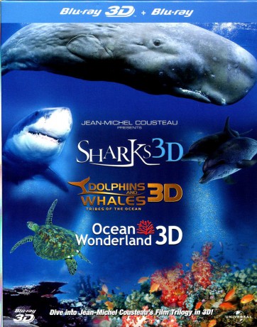 Jean Michel Cousteau Collection: Perła Oceanów 3D/Rekiny 3D/Delfiny i Wieloryby 3D [BOX] [Blu-Ray 3D]