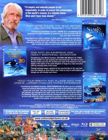 Jean Michel Cousteau Collection: Perła Oceanów 3D/Rekiny 3D/Delfiny i Wieloryby 3D [BOX] [Blu-Ray 3D]