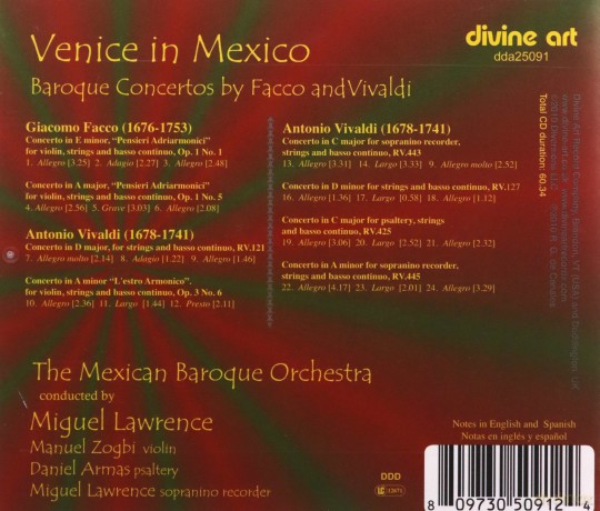 Giacomo Facco (1676-1753): Mexican Baroque Orchestra - Venice in Mexico [CD]