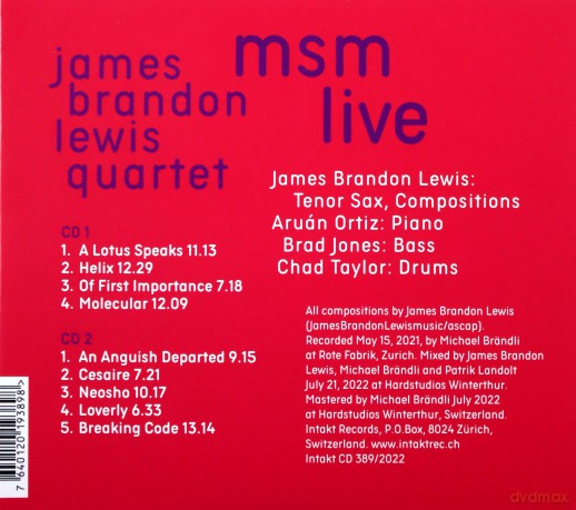 James Brandon Lewis: MSM: Molecular Systematic Music (Live) [2CD]