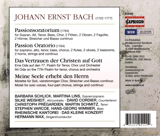 Johann Ernst Bach (1722-1777): Passionsoratorium [2CD]