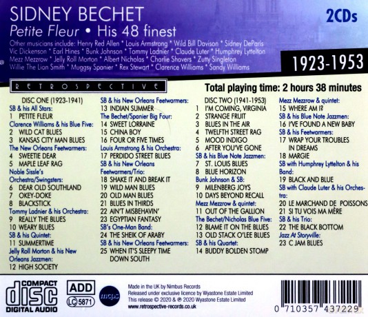 Sidney Bechet (1897-1959): Petite Fleur: His 48 Finest [2CD]