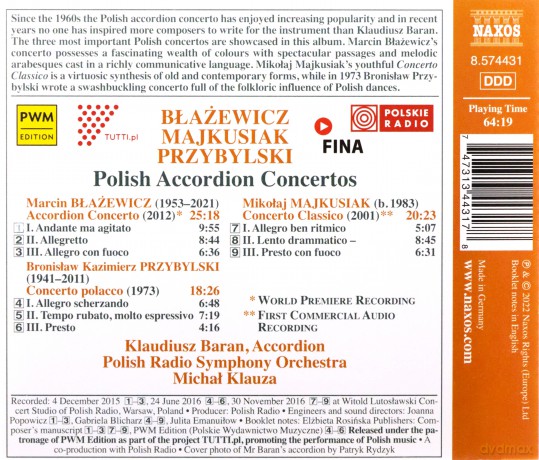 Marcin Blazewicz (1953-2021): Polish Accordion Concertos [CD]