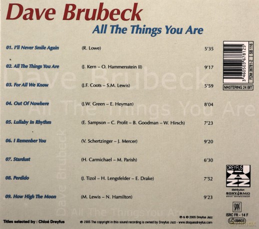 Dave Brubeck: All The Things You Are [CD]