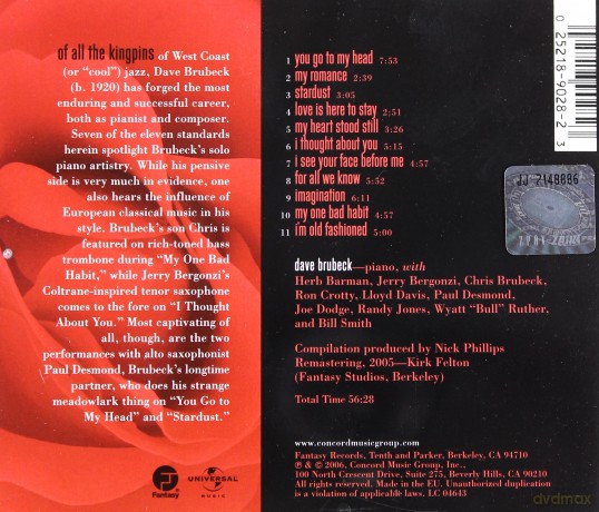 Dave Brubeck: Plays For Lovers (Concord) [CD]