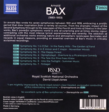Arnold Bax (1883-1953): Symphonien Nr.1-7 [7CD]