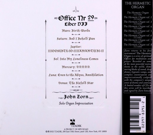 John Zorn: The Hermetic Organ Vol.9: Liber VII [CD]