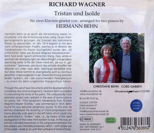 Richard Wagner (1813-1883): Tristan und Isolde-Transkription fur 2 Klaviere [CD]