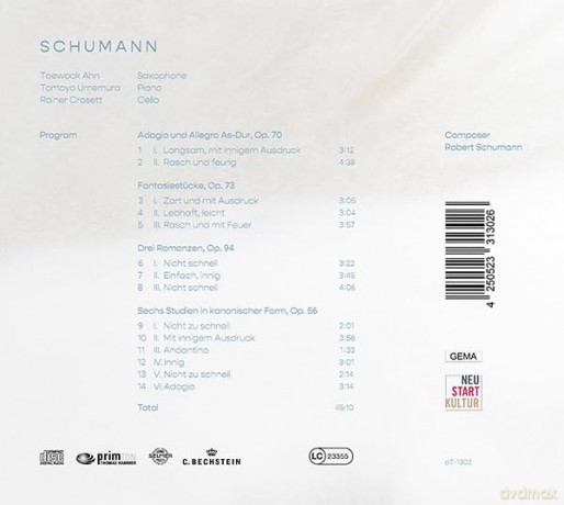 Robert Schumann (1810-1856): Werke fur Saxophon,Cello,Klavier [CD]