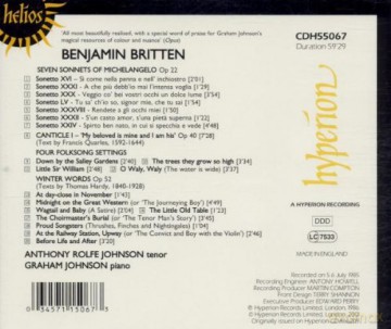 Benjamin Britten (1913-1976): Winter Words op.52 [CD]