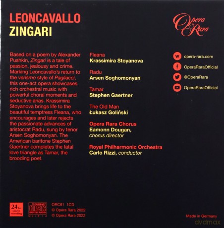 Ruggero Leoncavallo (1857-1919): Zingari [CD]