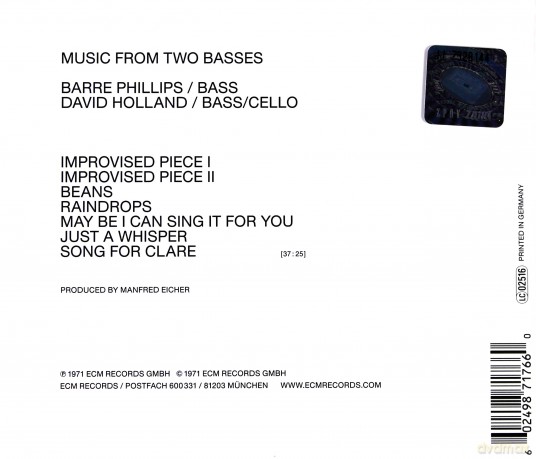 Dave Holland/Barre Phillips: Music From Two Basses [CD]