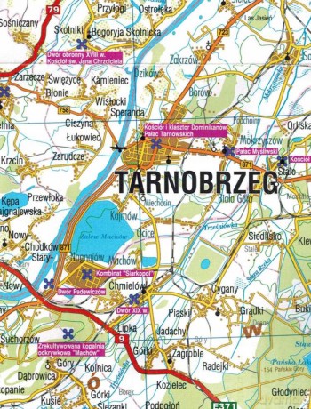 Mapa - Małopolski Przełom Wisły 1:150 000