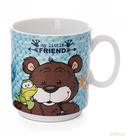 NICI Kubek niedźwiedź i żaba 8,5x7,5 cm porcelanowy