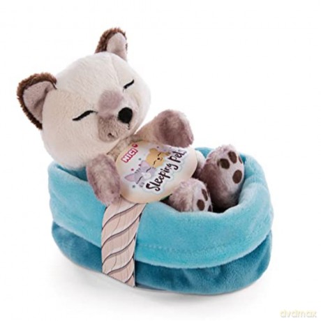 NICI śpiące zwierzątka Kot  syjamski w koszyku 12 cm