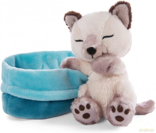 NICI śpiące zwierzątka Kot  syjamski w koszyku 12 cm