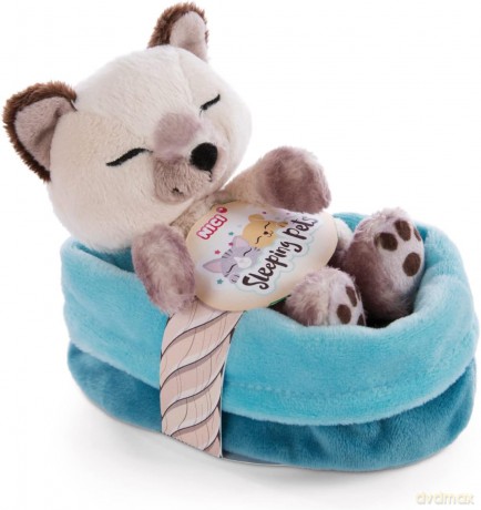 NICI śpiące zwierzątka Kot  syjamski w koszyku 12 cm