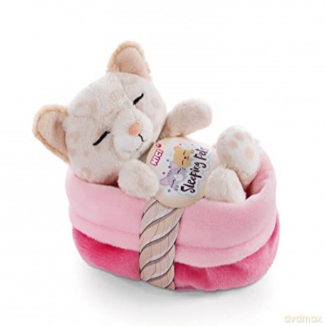 NICI Przytulanka Kot w lamparcie łaty śpiący w koszyczku 12 cm in
