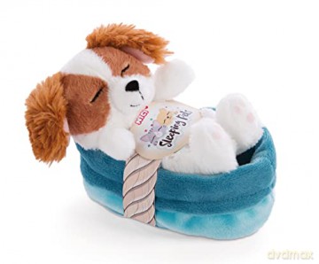 NICI Sleeping Pets puppy Cocker Spaniel 12 cm in basket