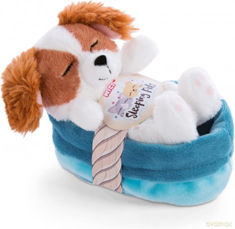 NICI Sleeping Pets puppy Cocker Spaniel 12 cm in basket