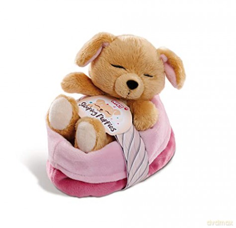 NICI Sleeping Puppies dog 12 cm caramel