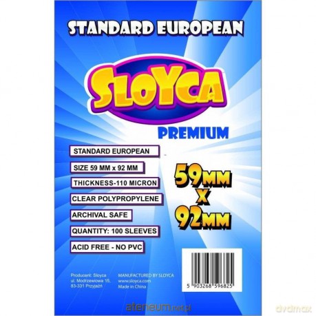 Koszulki Standard European Premium 59x92mm 100 szt [GRA]