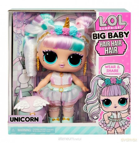 LOL Surprise Big Baby Hair Doll Unicorn (2 szt)