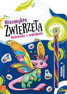 Niezwykłe zwierzęta. Malowanka z naklejkami. Zaczarowana kredka - Anna Podgórska [KSIĄŻKA]