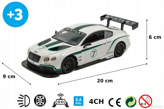 Auto Bentley 1:24 sterowane pilotem