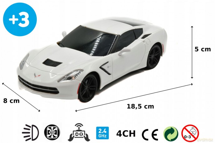 Auto Corvette 1:24 sterowane pilotem