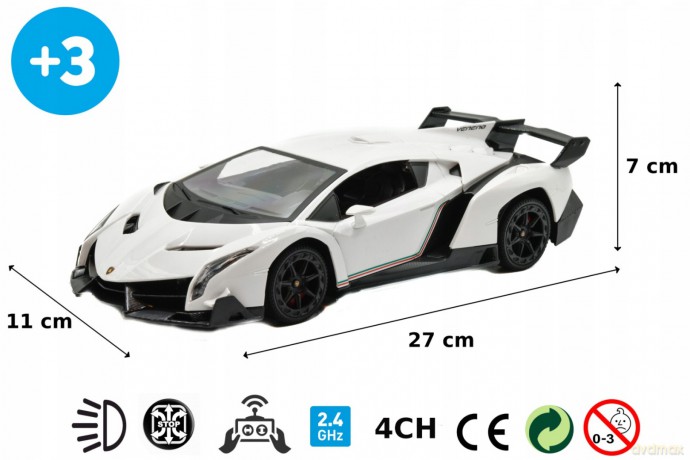 Auto Lamborghini 1:18 sterowane pilotem