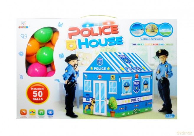 Namiot domek z piłkami posterunek policji