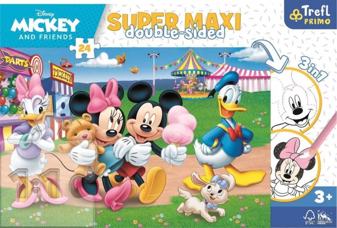 Puzzle 24 Super Maxi Mickey w wesołym miasteczku