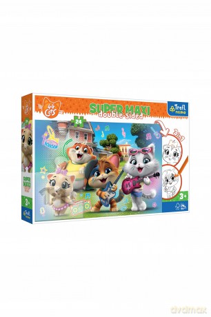 Puzzle 24 Super Maxi Radosne koty Rainbow