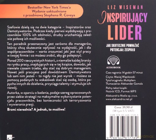 Inspirujący lider. Jak skutecznie pomnażać potencjał zespołu - Liz Wiseman [AUDIOBOOK]