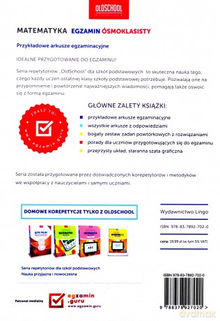 Matematyka. Egzamin ósmoklasisty. Przykładowe arkusze egzaminacyjne - Adam Konstantynowicz [KSIĄŻKA]