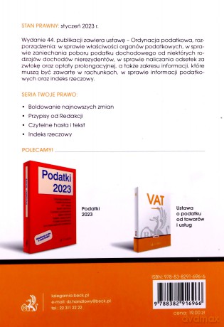 Ordynacja podatkowa wyd. 44 [KSIĄŻKA]