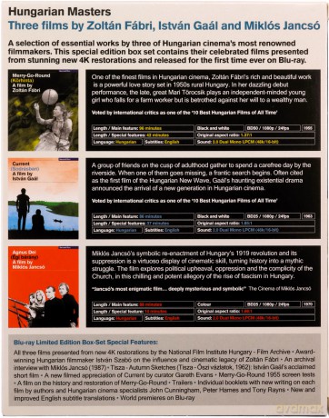 Hungarian Masters: Three films by Zoltan Fabri, Istvan Gaál and Miklos Jancso [3xBlu-Ray]