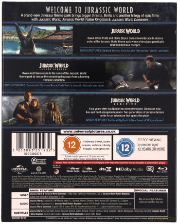 Jurassic World Trilogy [3xBlu-Ray]