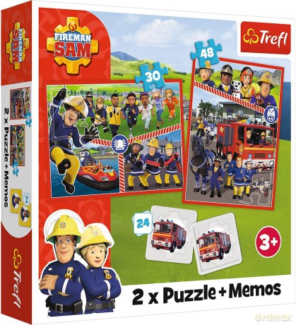 TREFL 2w1 memos Drużyna Strażaka Sama [PUZZLE]