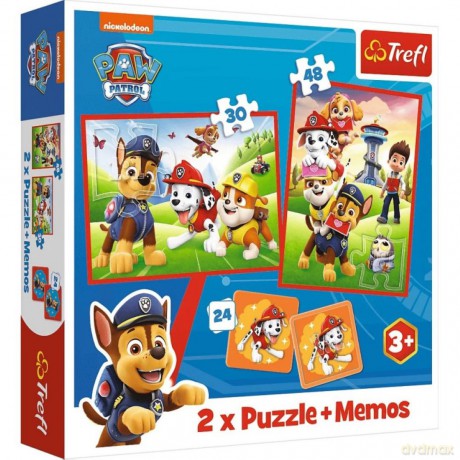 TREFL 2w1 memos Psia ekipa w akcji, Psi Patrol [PUZZLE]