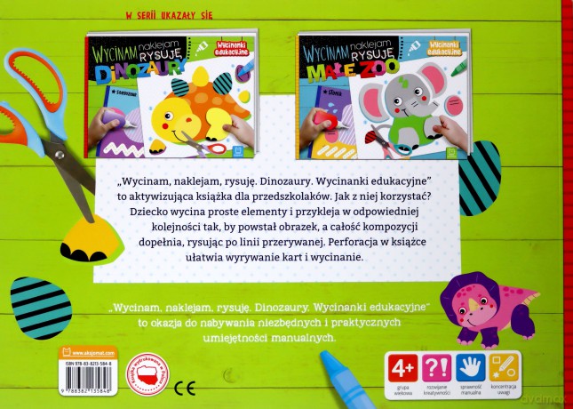 Wycinam, naklejam, rysuję. Dinozaury. Wycinanki edukacyjne - Agnieszka Bator [KSIĄŻKA]