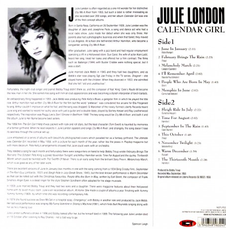 Julie London: Calendar Girl-180gm Pink [Winyl]