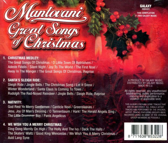 Mantovani : Greatest Song of Christmas [CD]