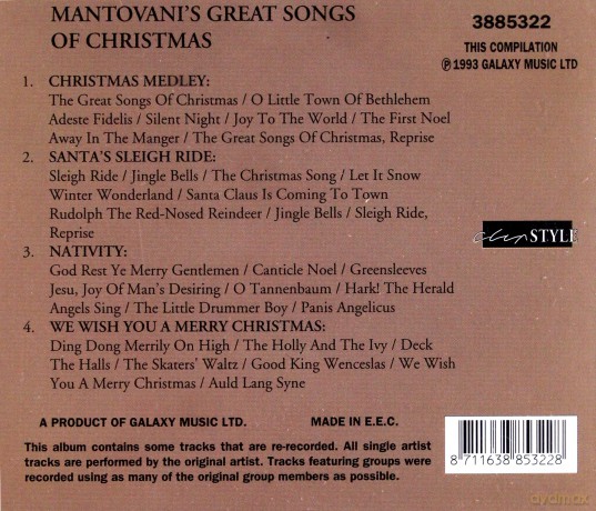 Mantovani : Greatest Song of Christmas [CD]