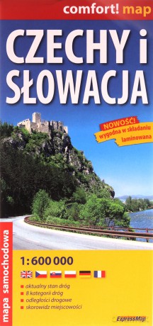 Czechy i Słowacja laminowana mapa samochodowa 1:600 000