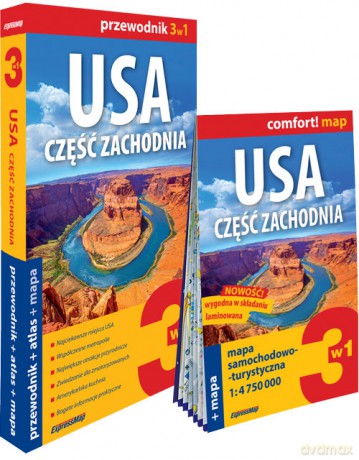 USA. Część zachodnia 3w1: przewodnik + atlas + mapa - Jabłoński Piotr [KSIĄŻKA]