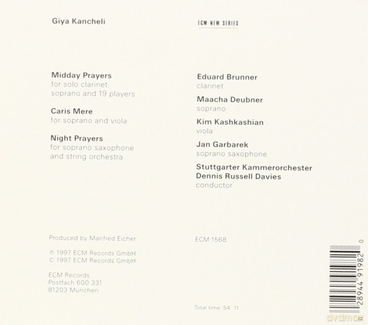Davies Russel,Garbarek,Stuttgarter Kamm.: Giya Kancheli:Caris Mere [CD]